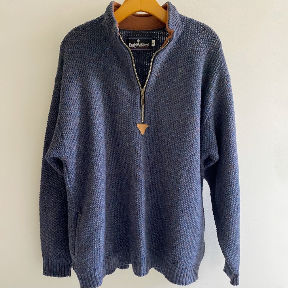 Vintage Early Winters Wool Quarter Zip Pullover | Size Large